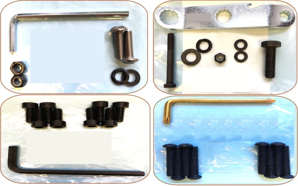 kits of different types of screws and bolts